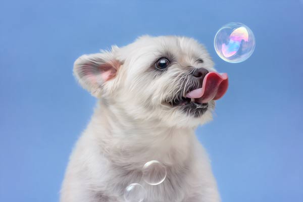 Bella Catching Bubbles: Pet Photography: Franklin TN