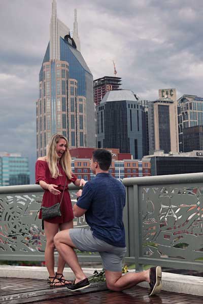 Nashville Skyline Proposal in the Rain